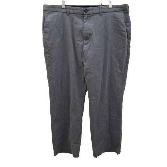 Haggar Mens Size 42x29 Gray Solid Khaki Chino Pants - Picture 1 of 9